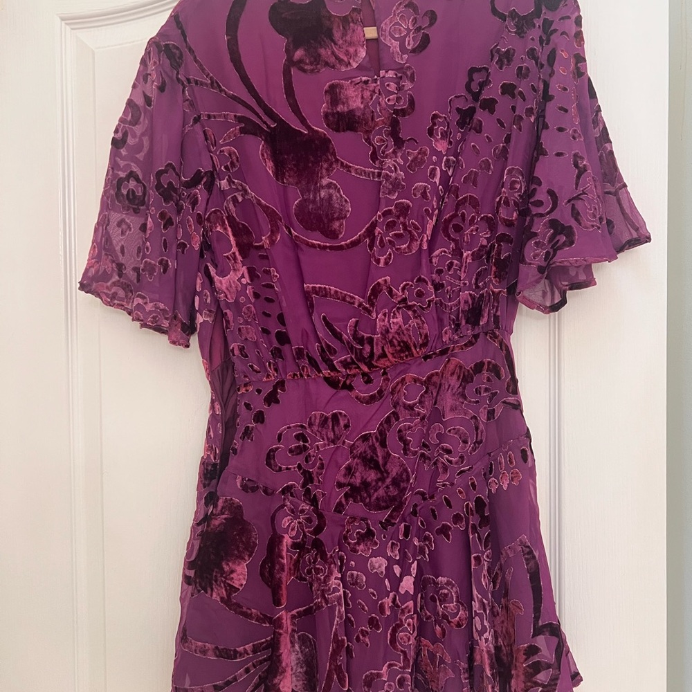 Free People Manila Burnout Velvet mini dress XS